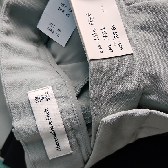 2 Pairs Abercrombie & Fitch Ultra High Rise Wide Leg Trouser 28 6R - Picture 5 of 5